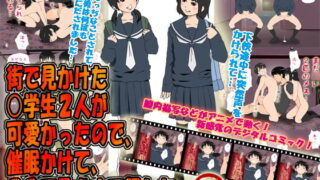 RJ077014 img main 320x180 - 街で見かけた○学生2人が可愛かったので、催○かけて、3Pで孕むまで犯した。